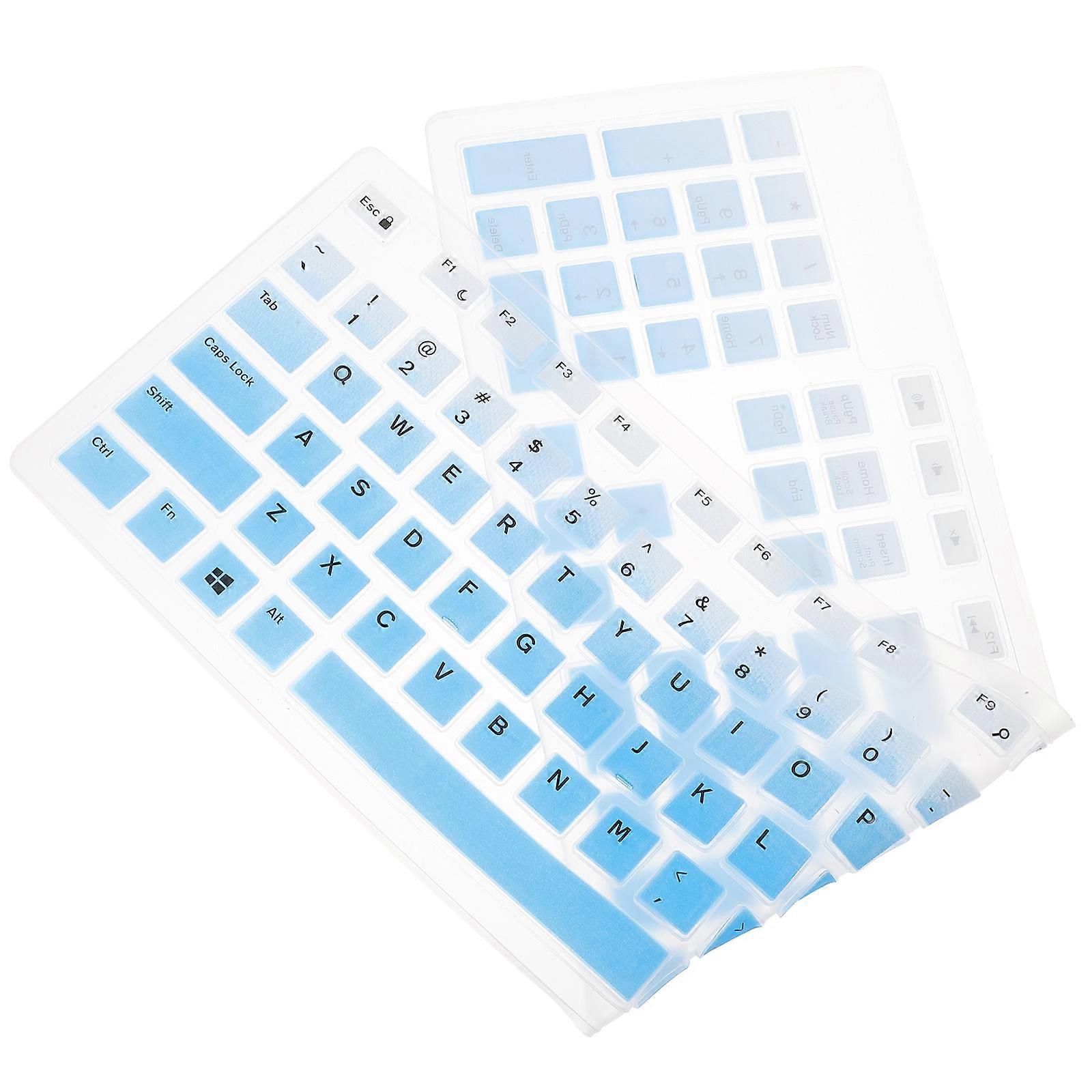 Silicone Keyboard Protective Cover Keyboard Office Use Blue Waterproof 1Pc