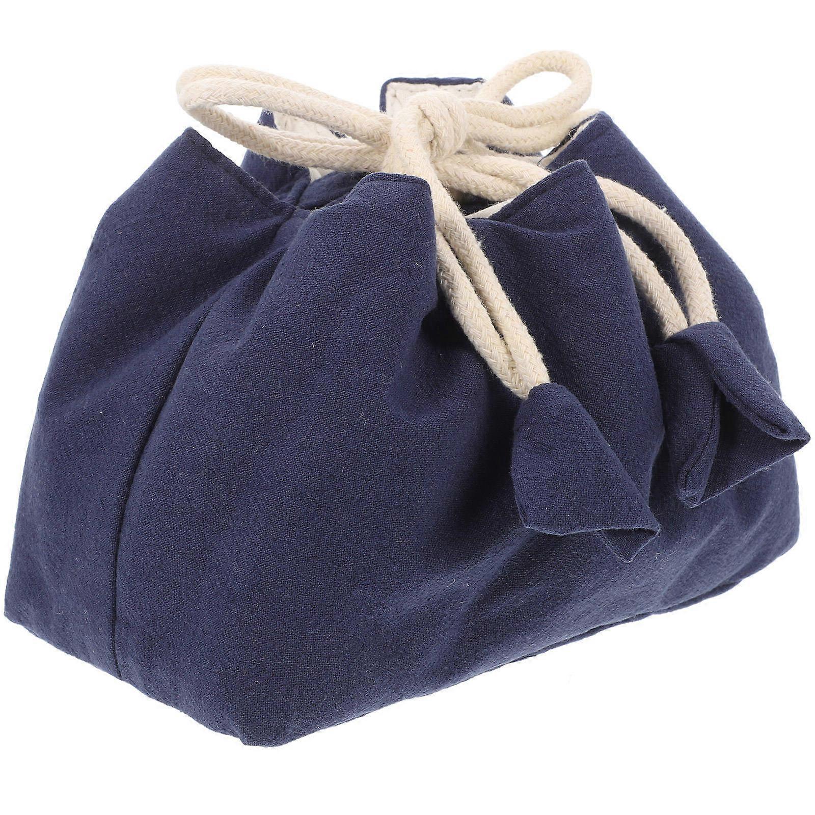 Convenient Tea Set Bag Portable Teapot Bag with Drawstring 5Pcs Blue
