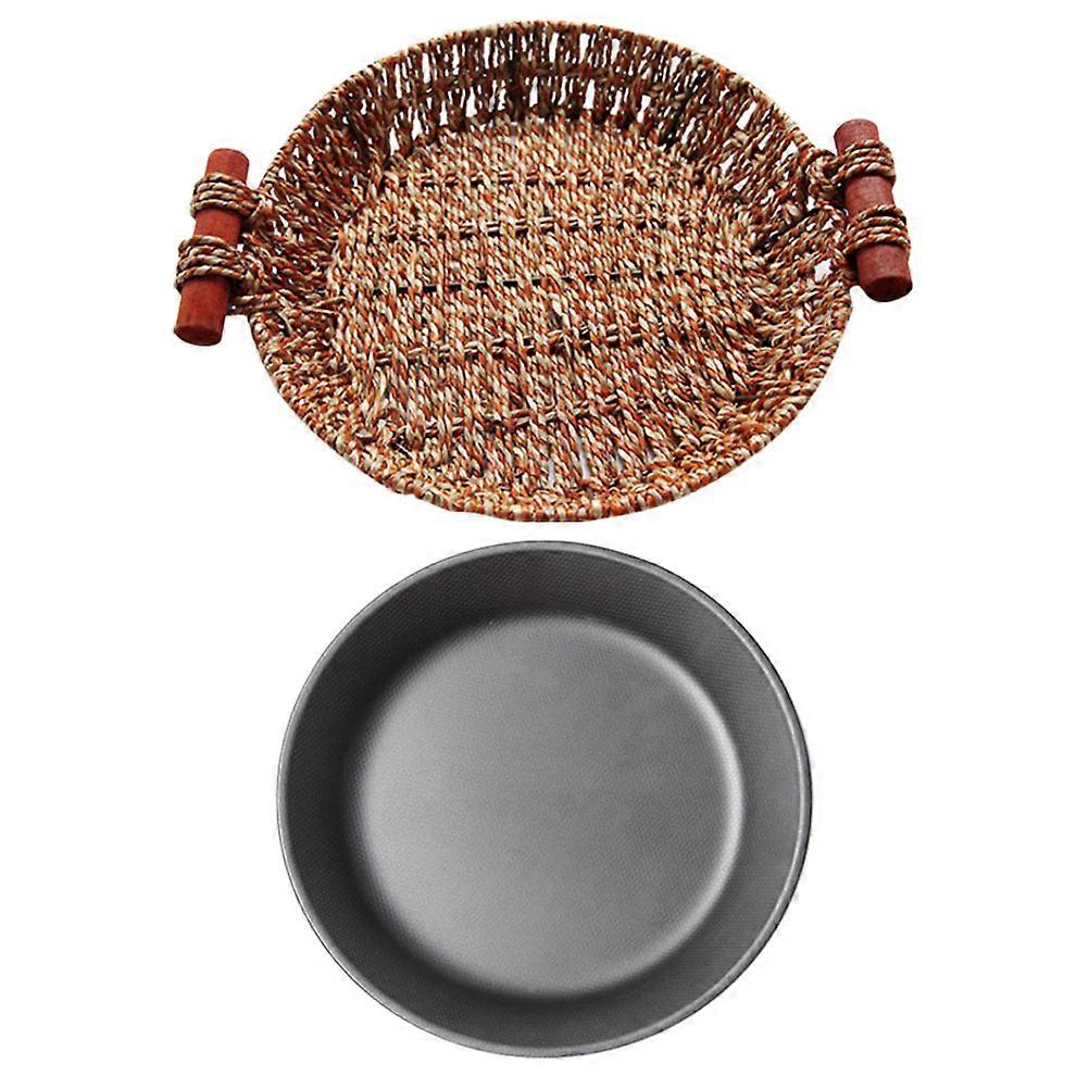 Assiette à steak ronde en fer pour servir 3 ensembles, utilisation en cuisine