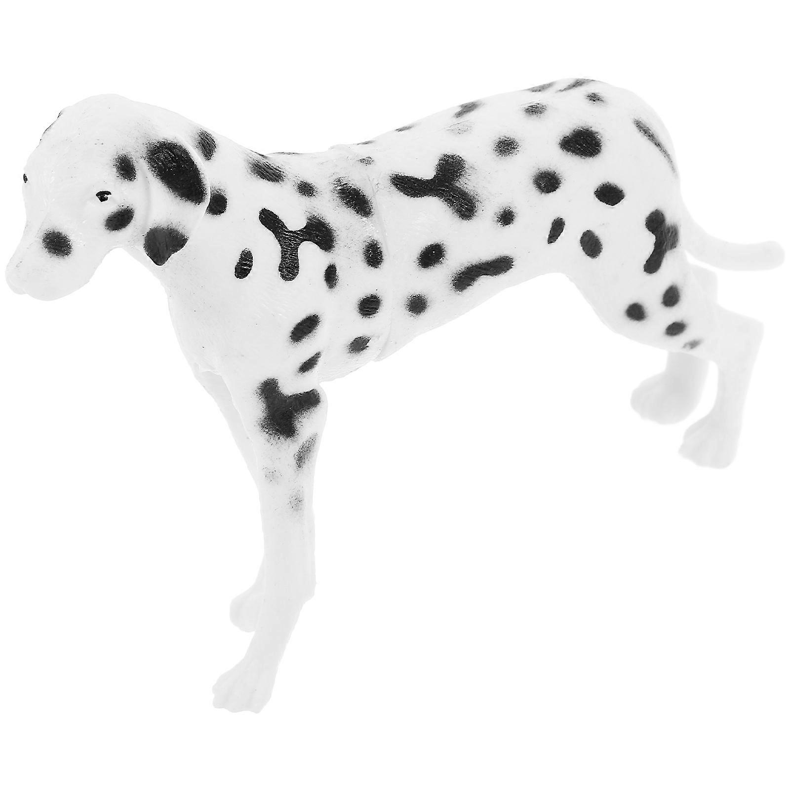 Artificial Small Dog Model Realistic Dog Figure Indoor Use Decor White PVC 1Pack