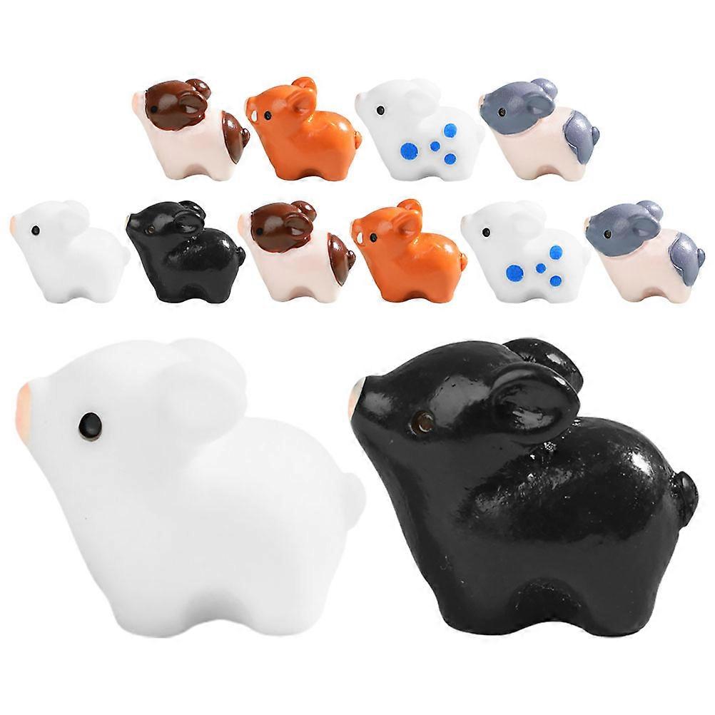 Miniature Garden Set Resin Pig Figurines for DIY Decor 48Pcs
