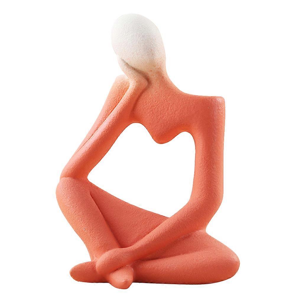 Thinker Ceramic Flower Container Vase for Decor Use Orange Color