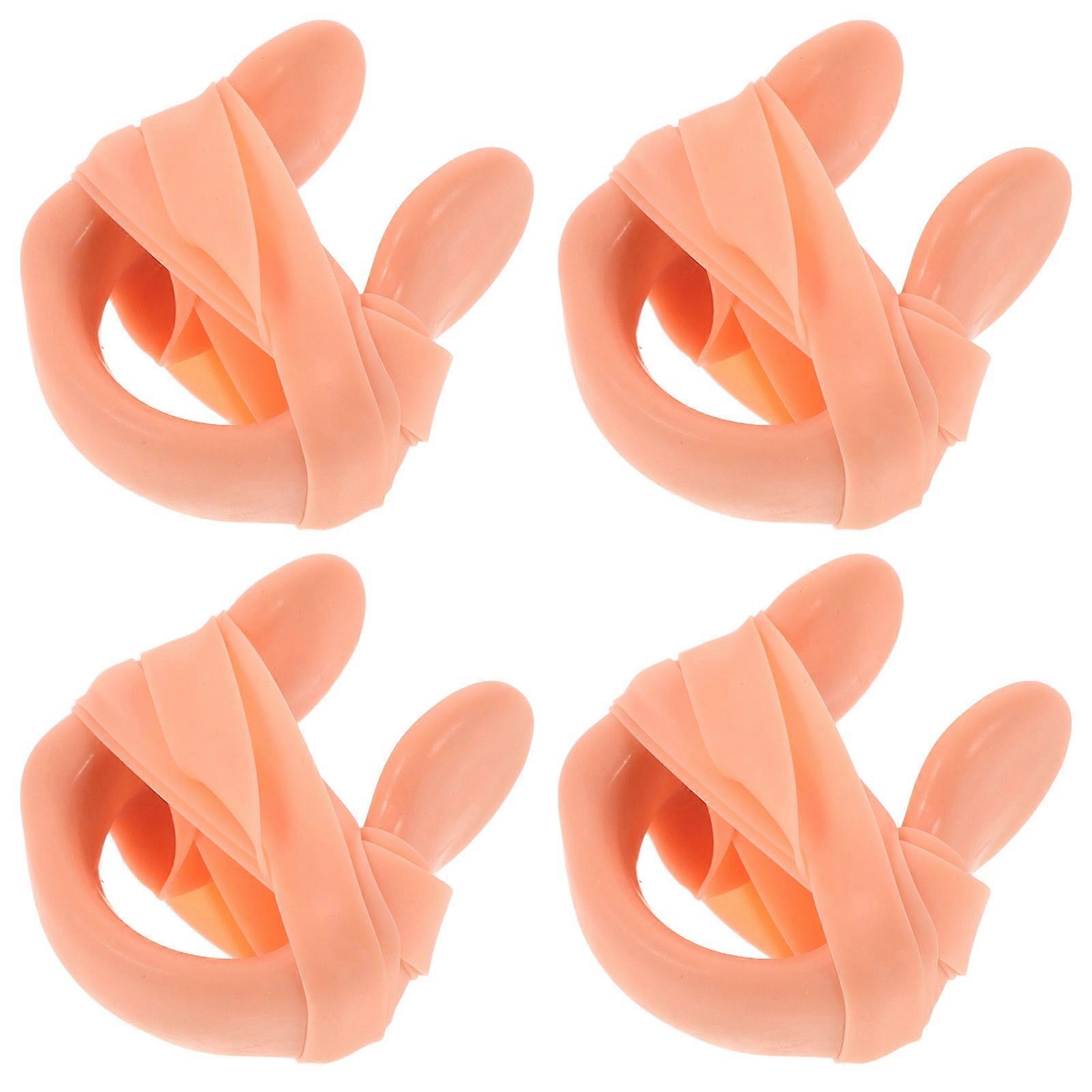 Elastic Strap Nose Clamps Silicone Nose Clip for Swimming 16Pcs Beige Color