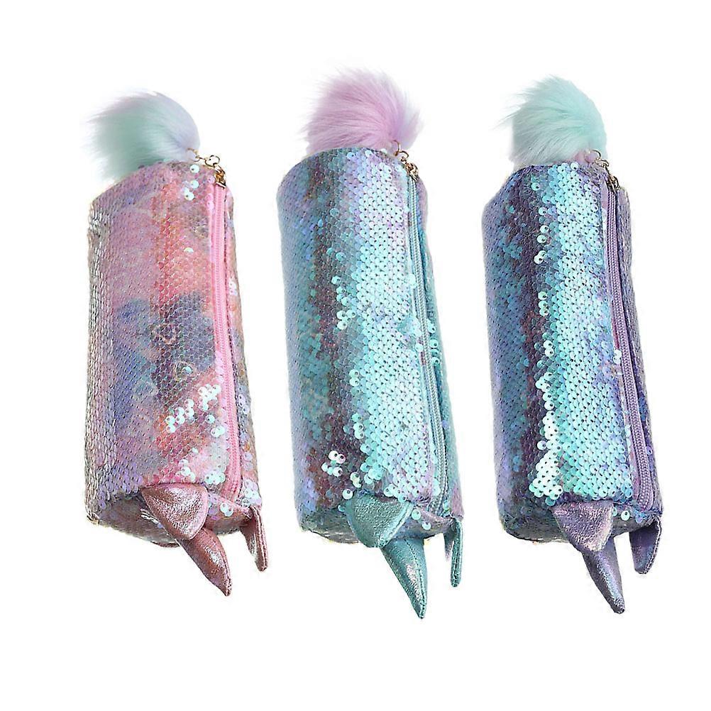 Creative Stationery Box Sequin Bag for Women School Office Assorted Color Large Capacity 6Pcs
