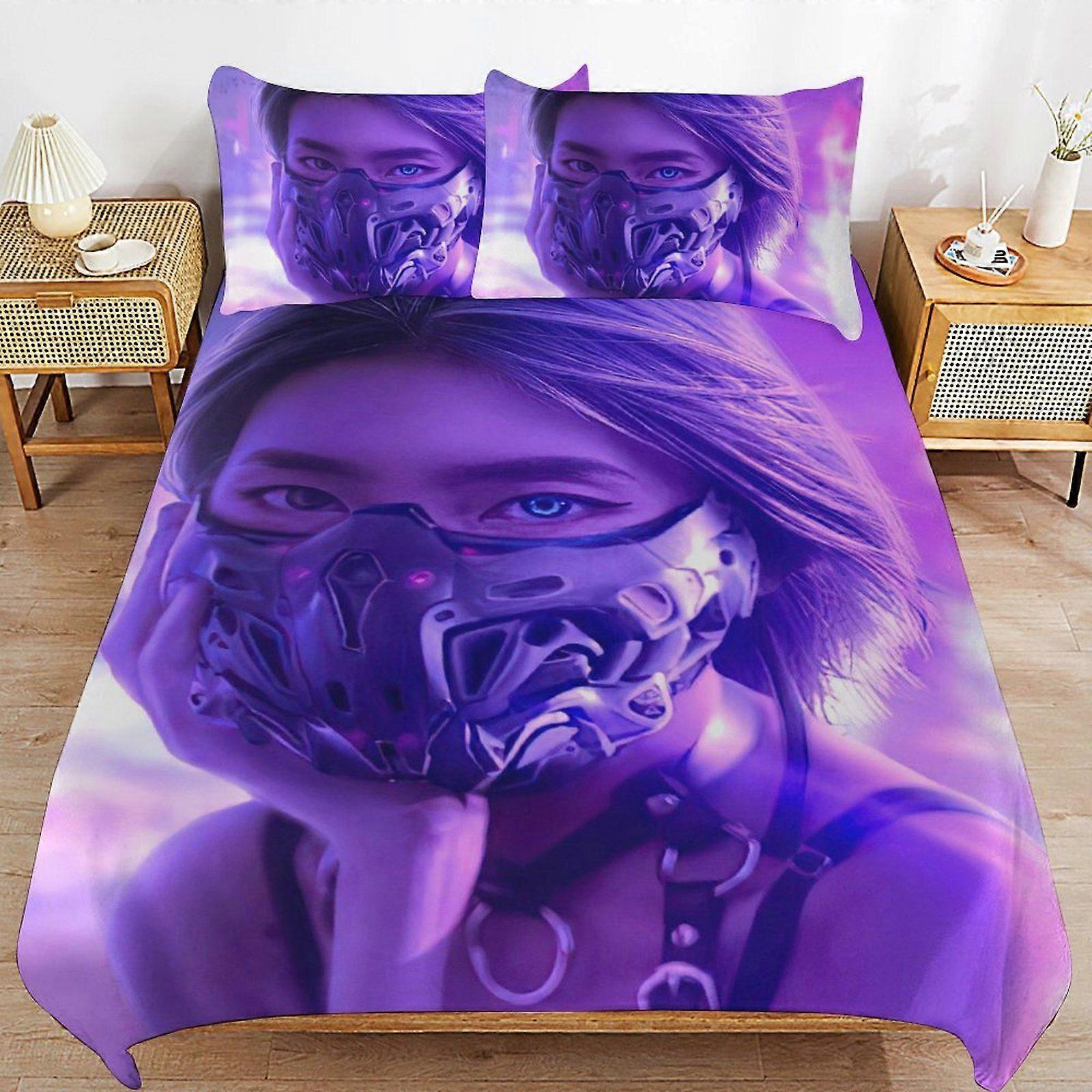 Y238 Cyberpunk Heroes Everyday Sleep Soft Surface Zipper End Wrinkle Resistant Material Duvet Cover Sets Package O238