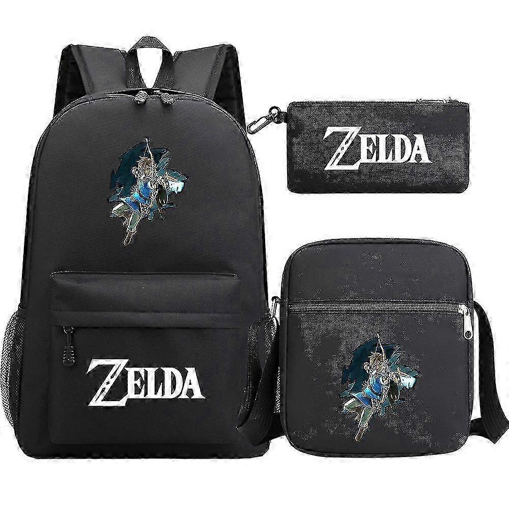 Kingdom Of Zelda Tears" nyomtatás tizenéves diák iskolatáska 3 részes férfi női vállruha hátizsák készlet