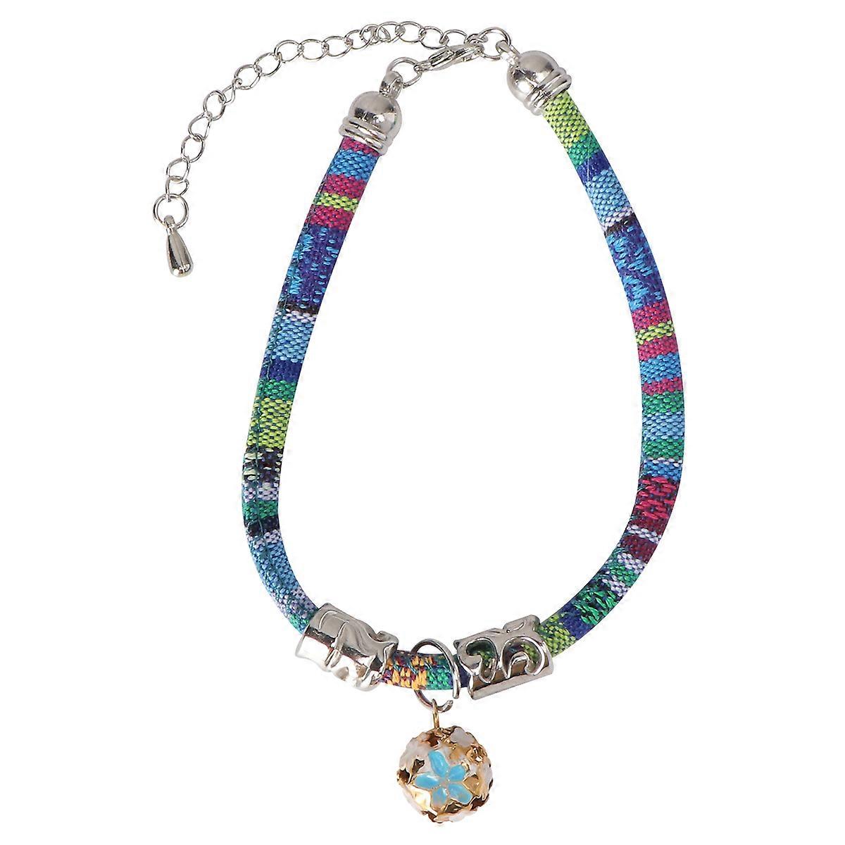 Ethnic Style Bohemian Cat Collar Fabric Breakaway Collar with Bell 1Pcs