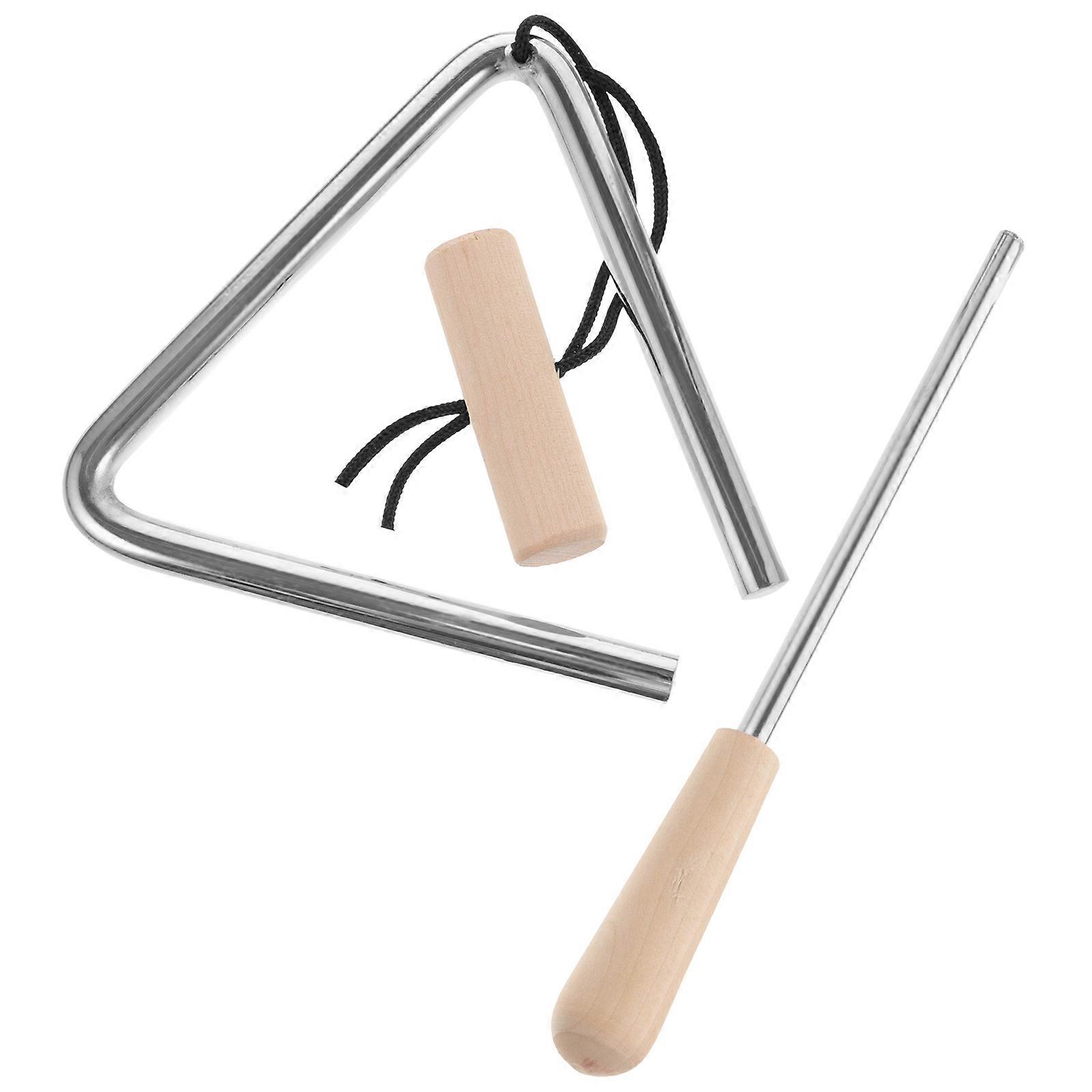Interesting Hand Percussion Triangles For Music Learning 2 Sets Suitable For Children And Educators In Home And Music Class Made Of Durable Iron Wood