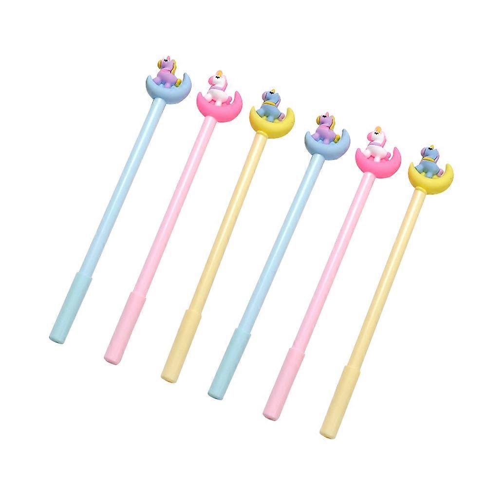 Novelty Writing Pens Cartoon Moon Gel Pens For Boys Girls School Use Cute Design Blue 12Pcs