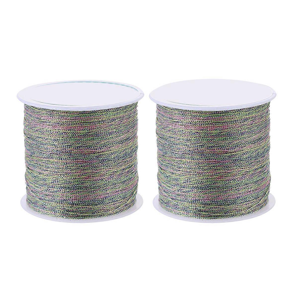Diy Sewing String Hand-Woven Rope Jewelry Making String Beading For Leatherwork Multi 4.7x4.3x4.3cm 2 Rolls
