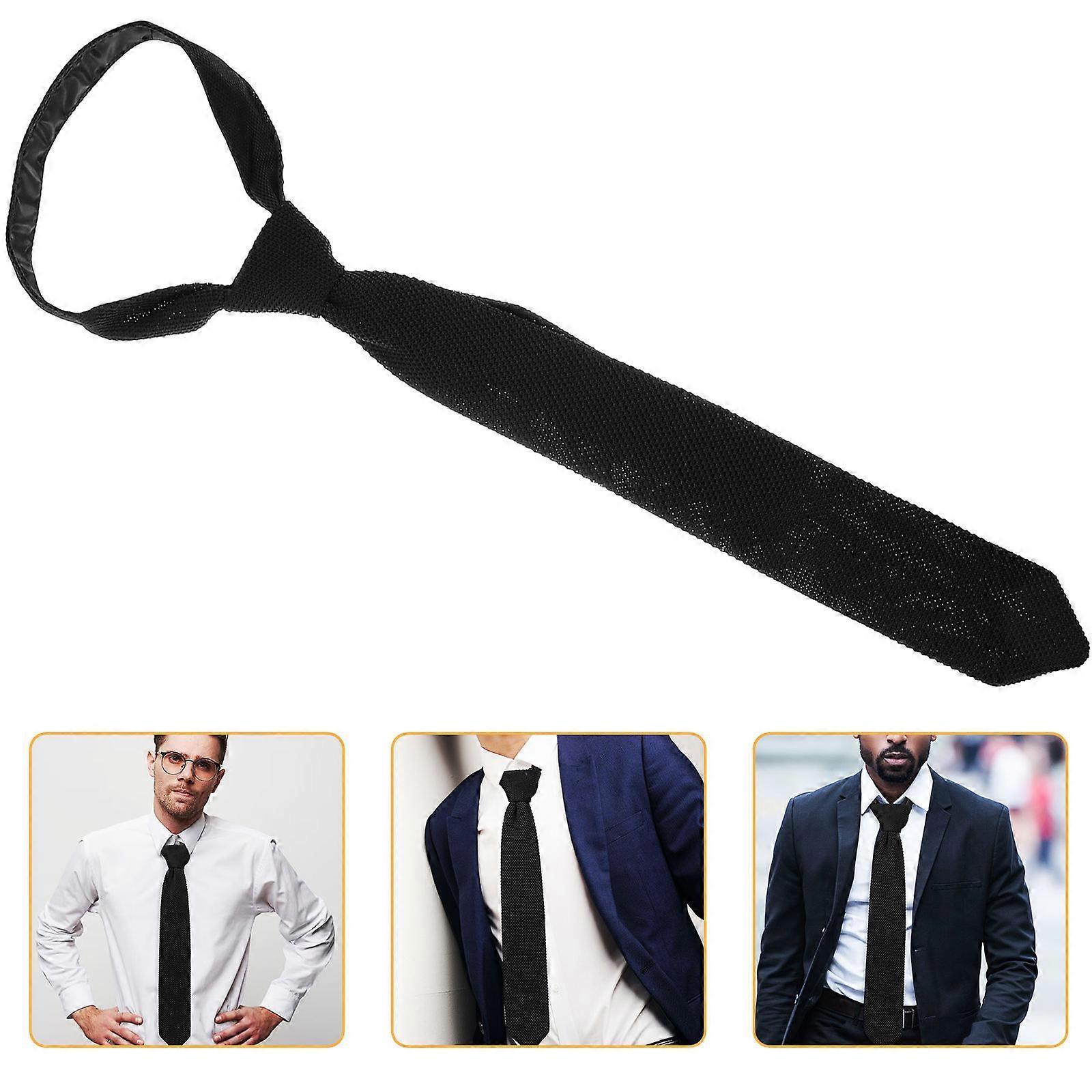 Formal Ties Men Tie Solid Color Knitted Necktie for Events 2Pcs