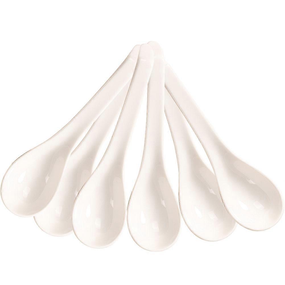 Ceramic Spoon White Household Small Spoons for Soup 30Pcs Kitchen Utensils