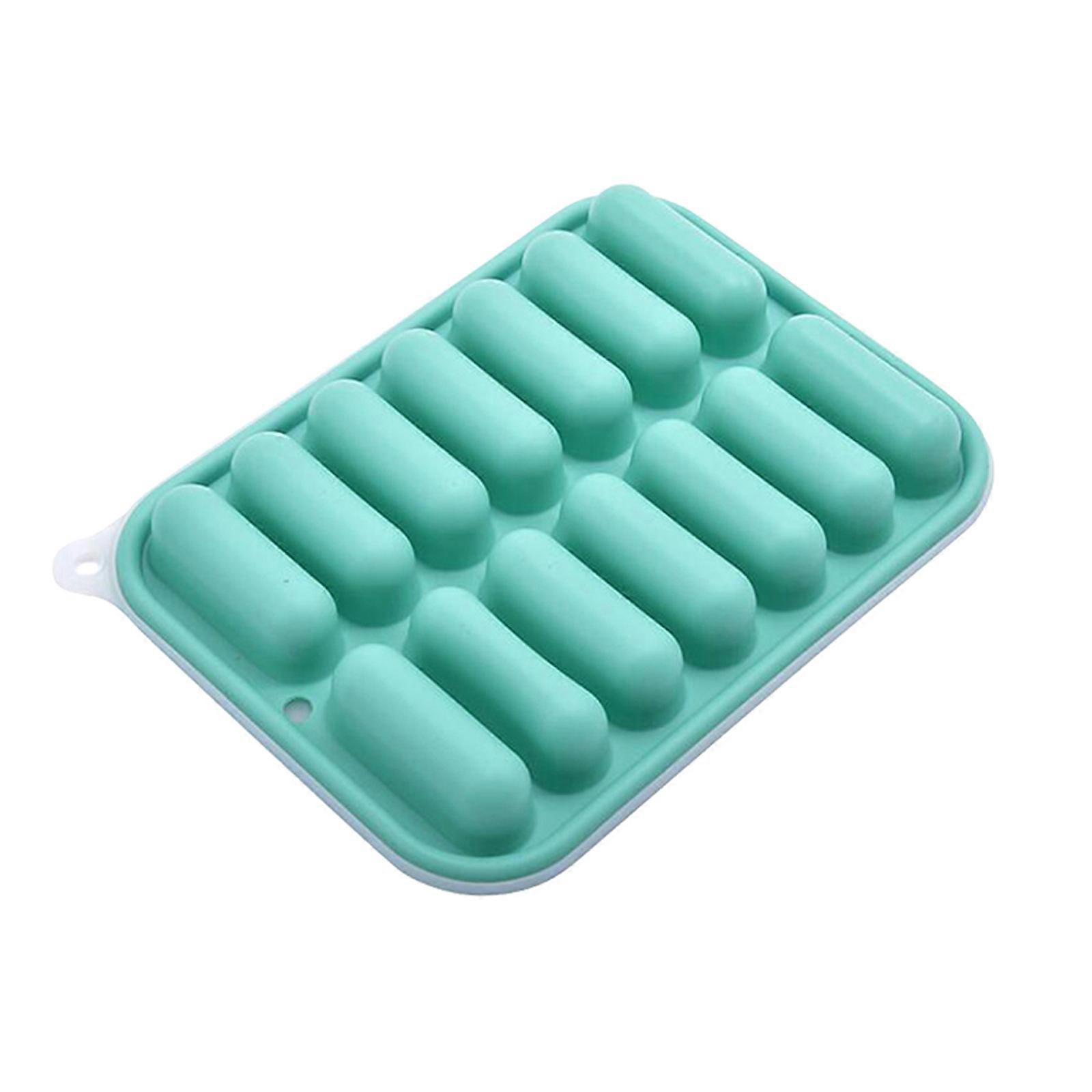 Green Silicone Ice Cube Tray for Sausage Mold 3Pcs Baking Tool