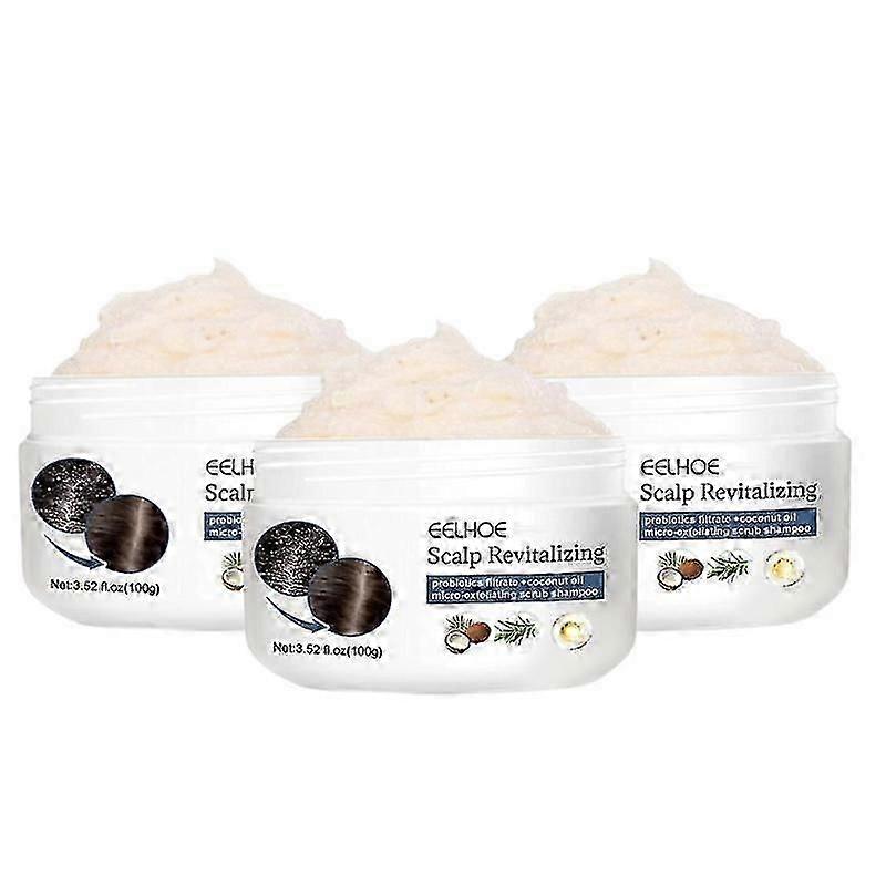 3pcs Exfoliating Hair Scrub Scalp Treatment Anti Itching Reduce Dandruff Improve Follicles Environment Deep Nourishing Greasy Removal