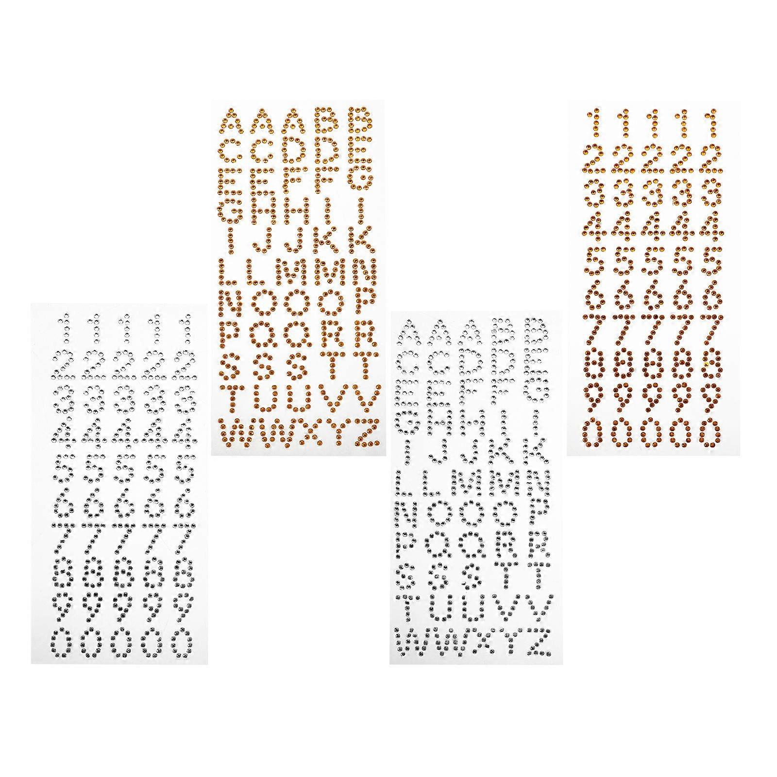 Rhinestone Alphabet Stickers Acrylic for Scrapbooking 20 Sheets