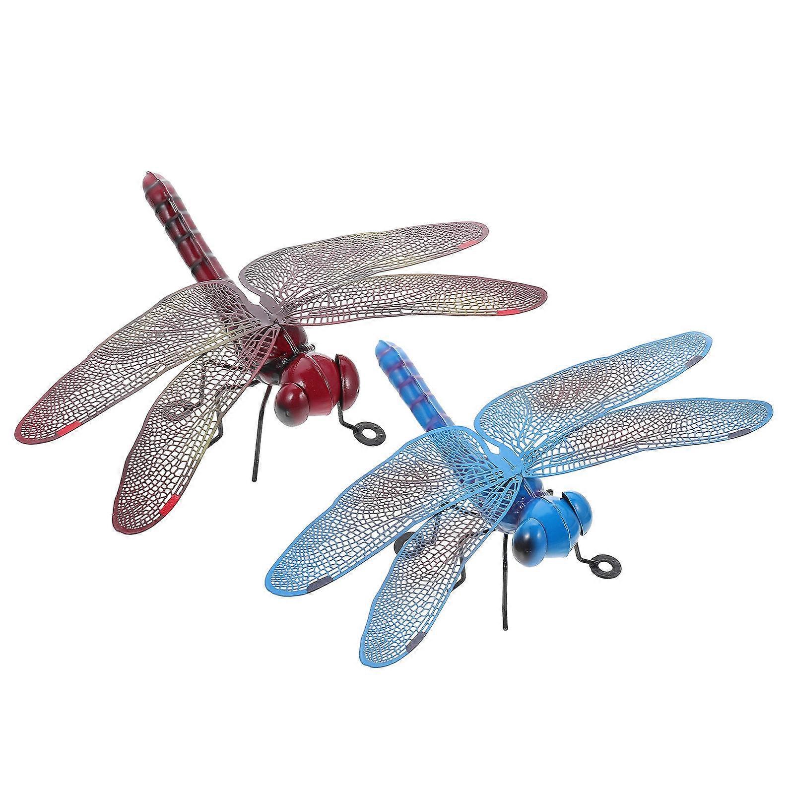 Iron Dragonfly Wall Decorations for Hanging 4Pcs Assorted Ornaments