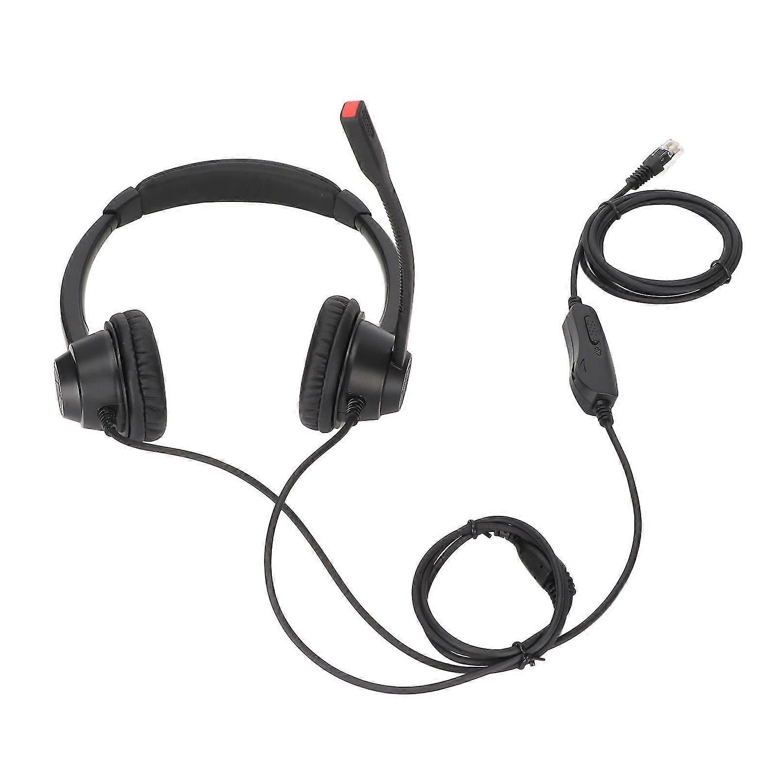 RJ9 Headset with Noise Reduction, Mute Function, Cord and Microphone, Volume Adjustment for VOIP Phone