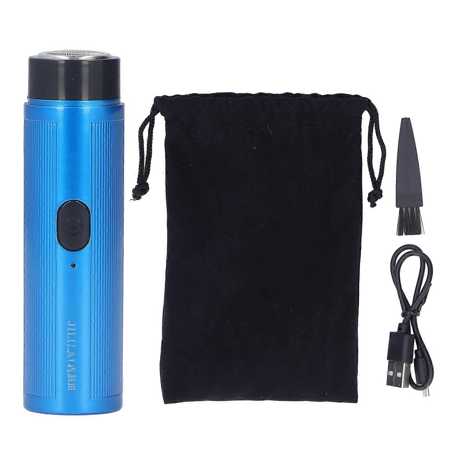 Mini Electric Shaver Portable Rechargeable Quiet Work Low Noise 3.7V 2W Easy Use for Travel Home MenBlue