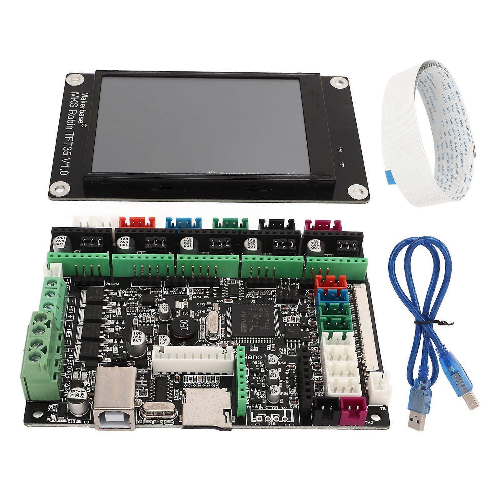3D Printer Control Board Kit Mini Portable Integrated Mainboard Controller Parts Model with TFT 3.5 Inch Touchscreen