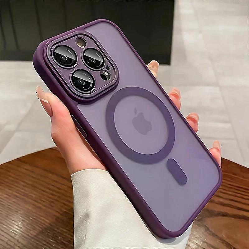 Luxury Matte Magsafe Phone Case For iPhone 11 12 13 14 15 16 17 Pro Max Plus Air Transparent Magnetic Shockproof Bumper Cover