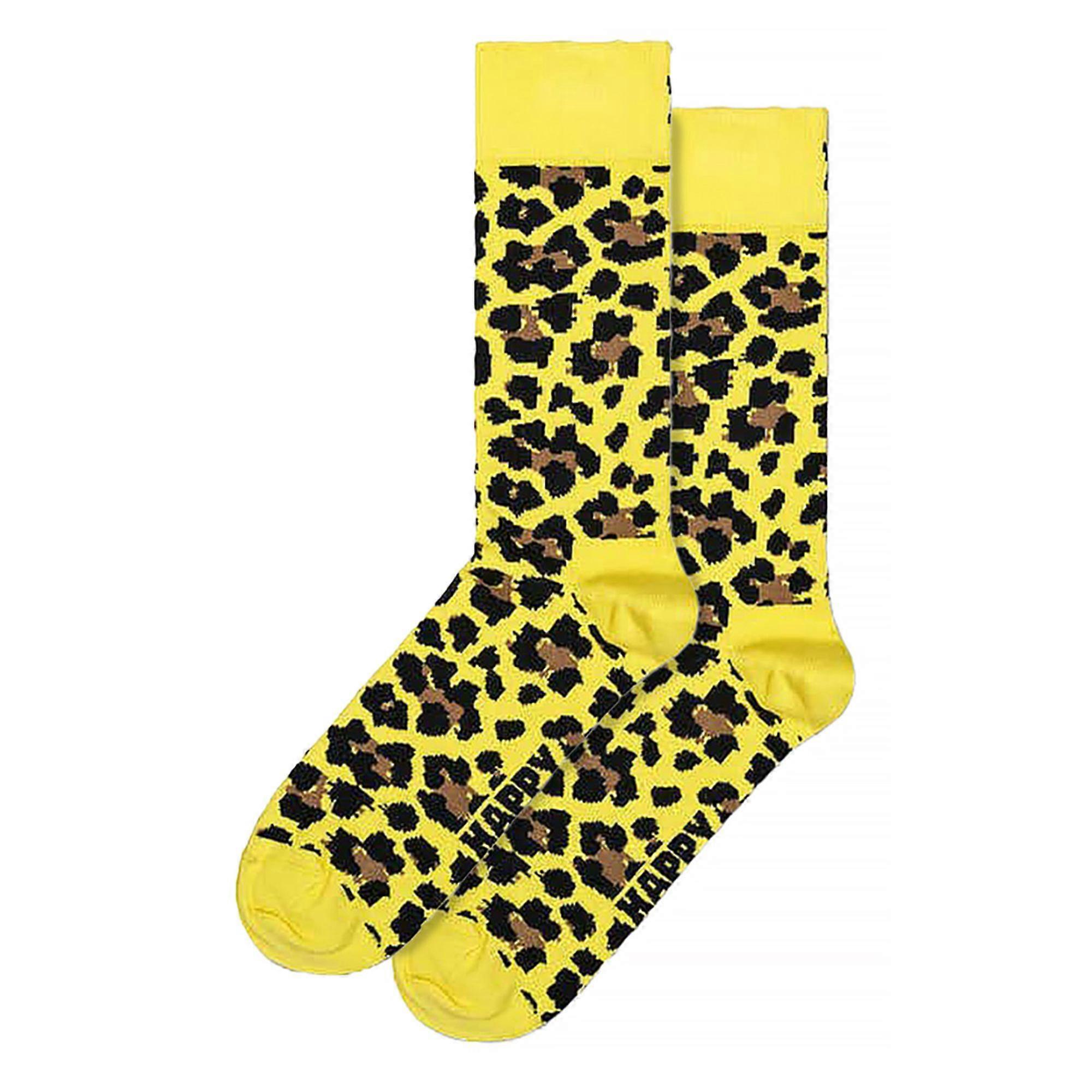 Happy Socks - Unisex Leopard Design Novelty Patterned Socks