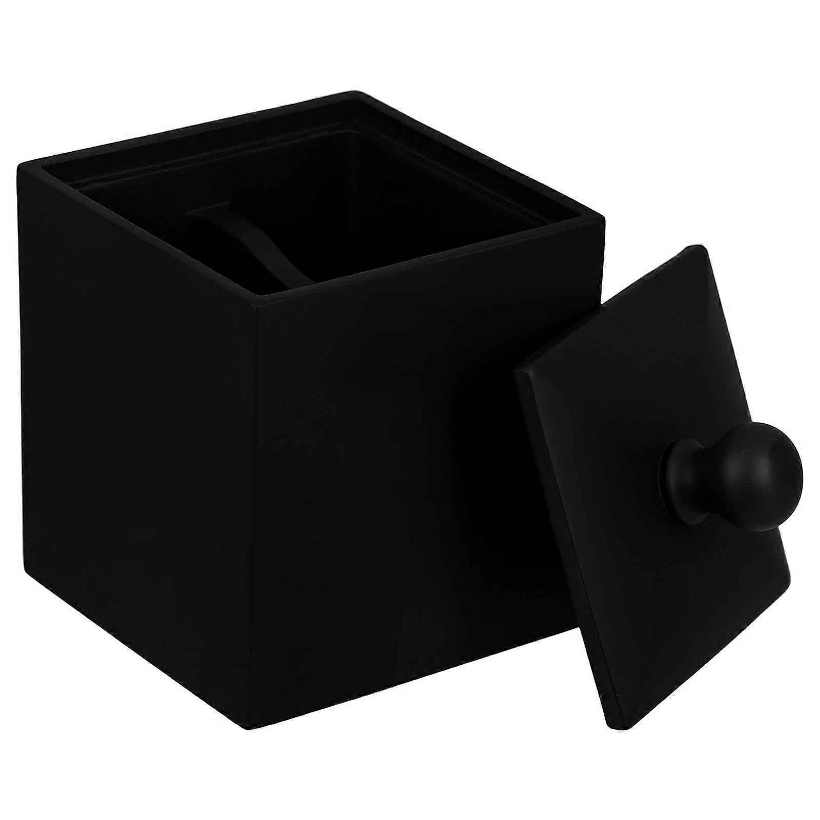 Storage Container Cotton Swab Box for Use 6Pcs Black Design