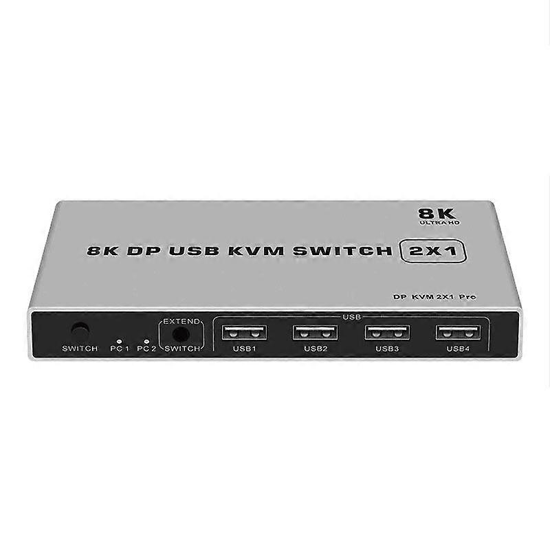 8K 60HZ DP USB KVM Switch 2-in-1 Computer Sharing Device