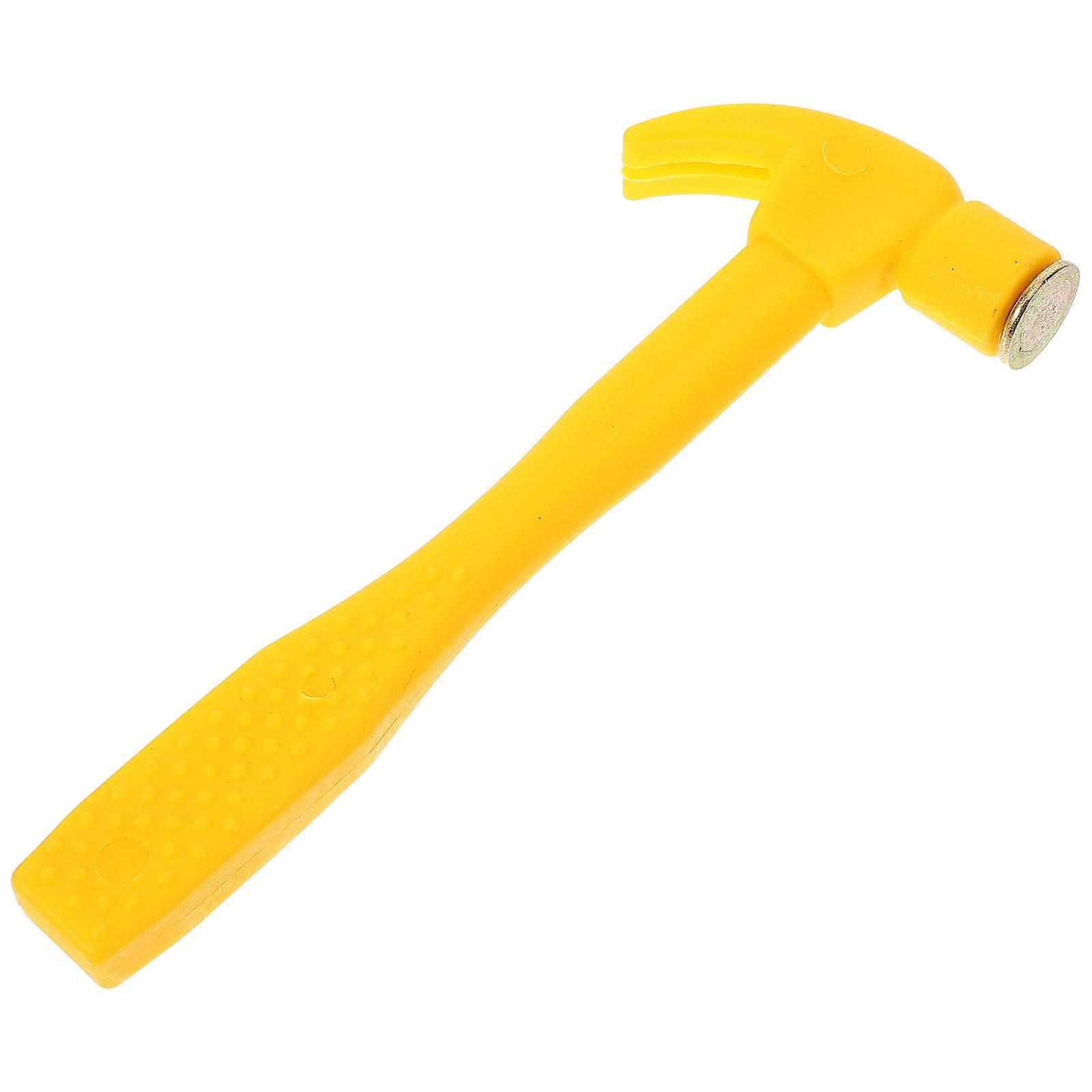 Simulation Hammer Small Hammer Toy for Kids Play Yellow Plastic