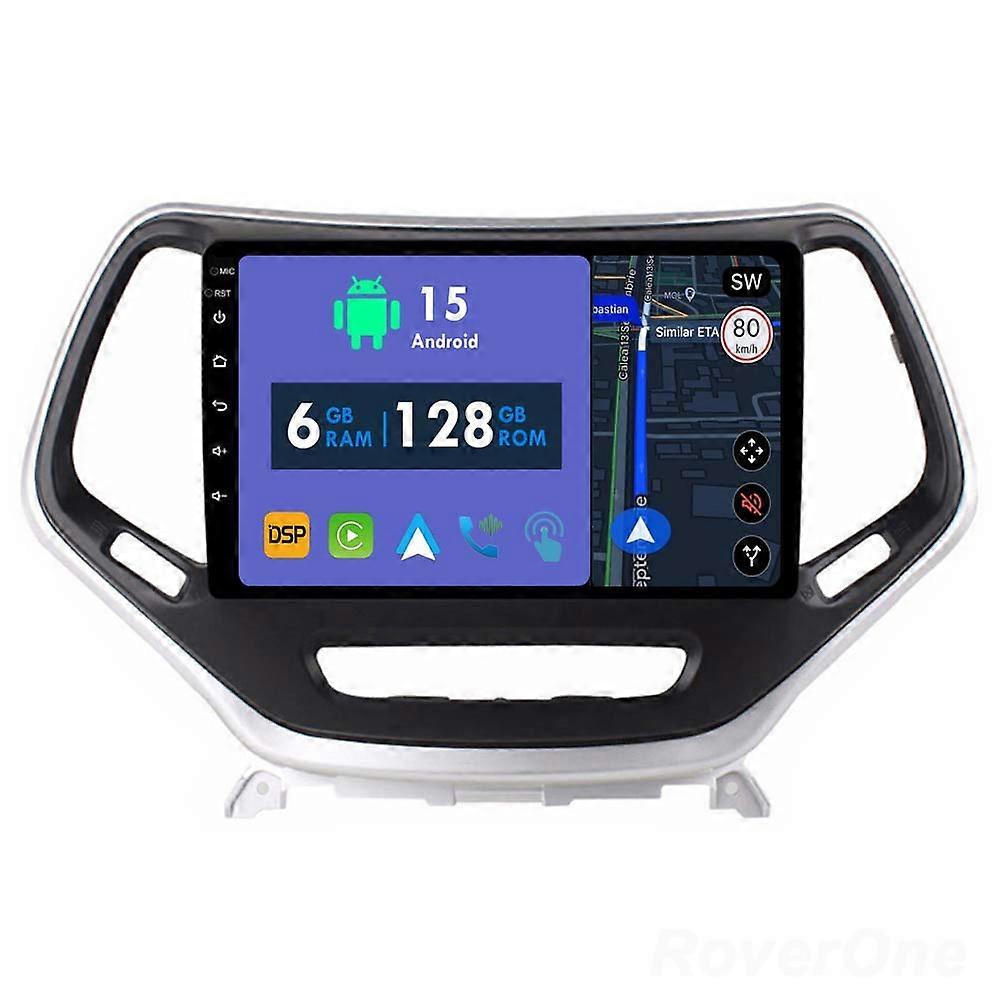 Car Radio 6G+128G CarPlay GPS Navigation Head Unit for Jeep Cherokee 5 KL 2014 - 2018 Android Auto Bluetooth Stereo Touch Screen