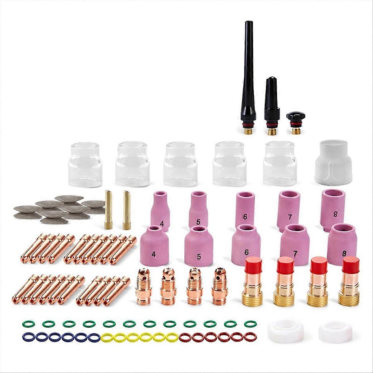 87PCS TIG Welding Torch Accessories Kit Stubby Gas Lens