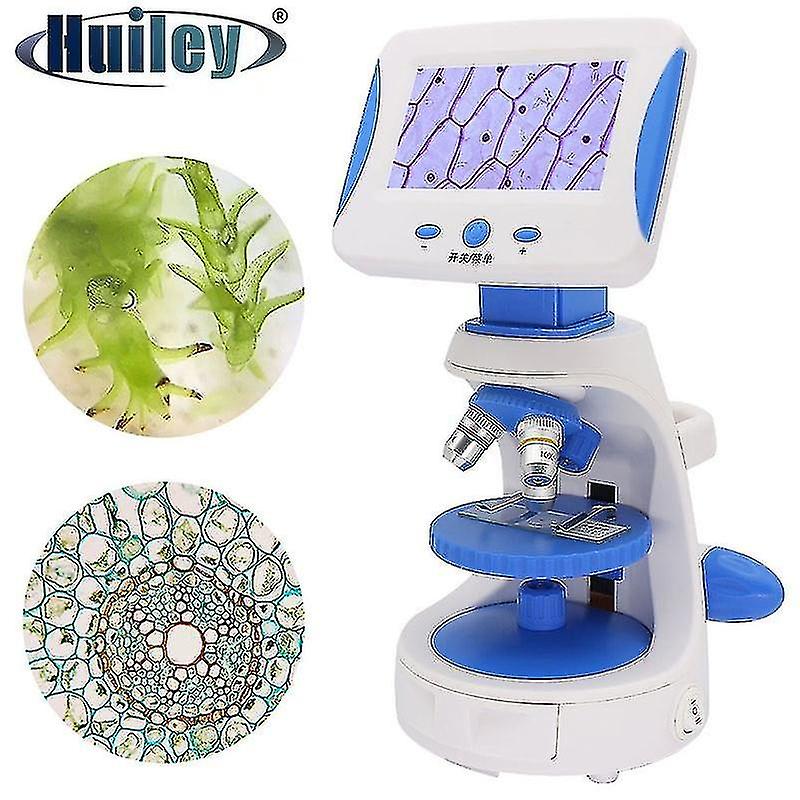 Portable 2000x Biological Microscope Top Bottom Led Light 4.3 Inch Hd Screen Illuminated Microscope