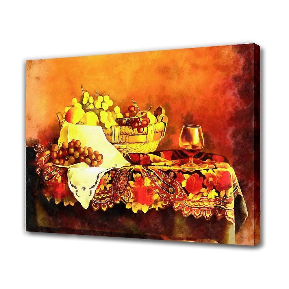 Landscape Pear Melon Grape Apricot compatible with Apple Canvas Poster, 8x12 inch (20x30 cm), Frame-style, Room Decor Gift