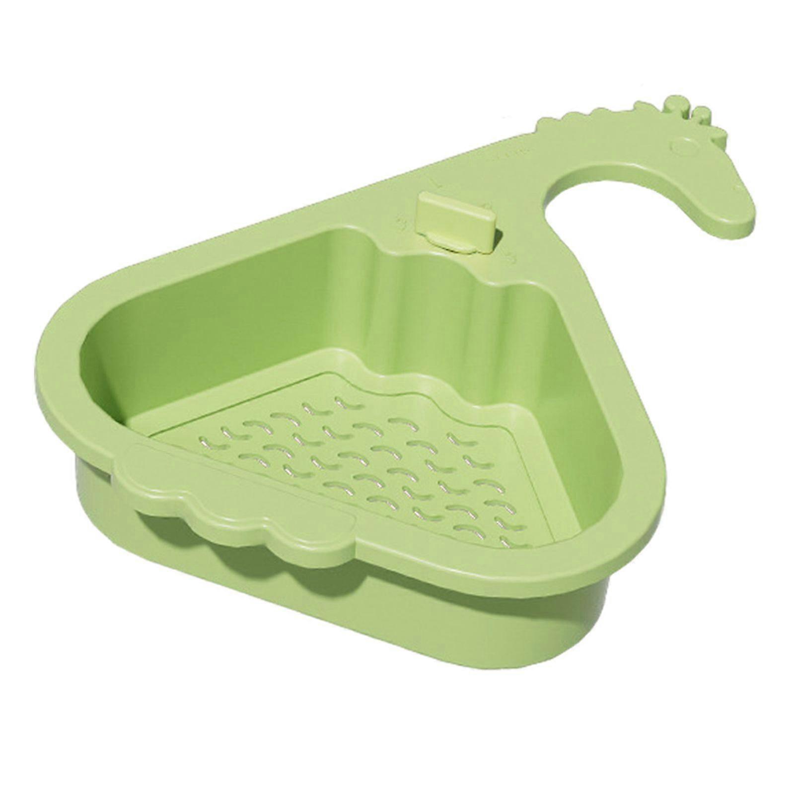 Sink Strainer Basket Triangular Design Easy to Install Automatic Dumping Sink Strainer Basket Faucet Sponge Storage Rack