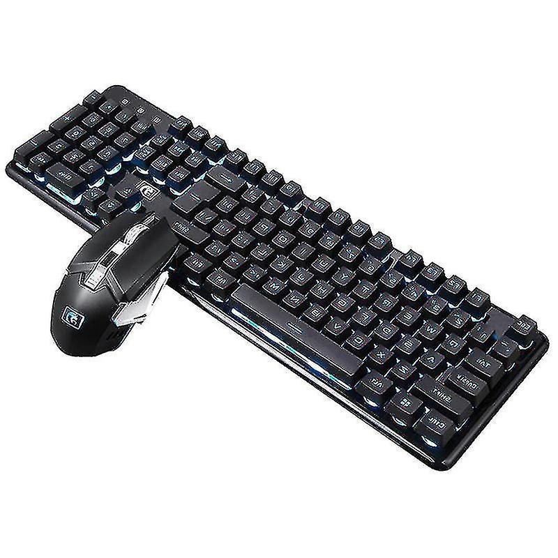 Computer Accessory Sets 620 Wireless Charging Luminous Gaming Manipulator Keyboard And Mouse Set Black Ice Blue