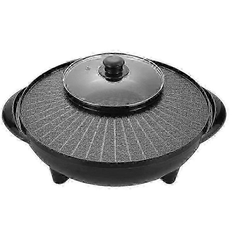 Sähkögrilli ja kuuma kattila 2 in 1 kannettavat keittoastiat Pyöreä monitoiminen korealainen grilli perheen sisäpiknikille retkeilyyn ulkona