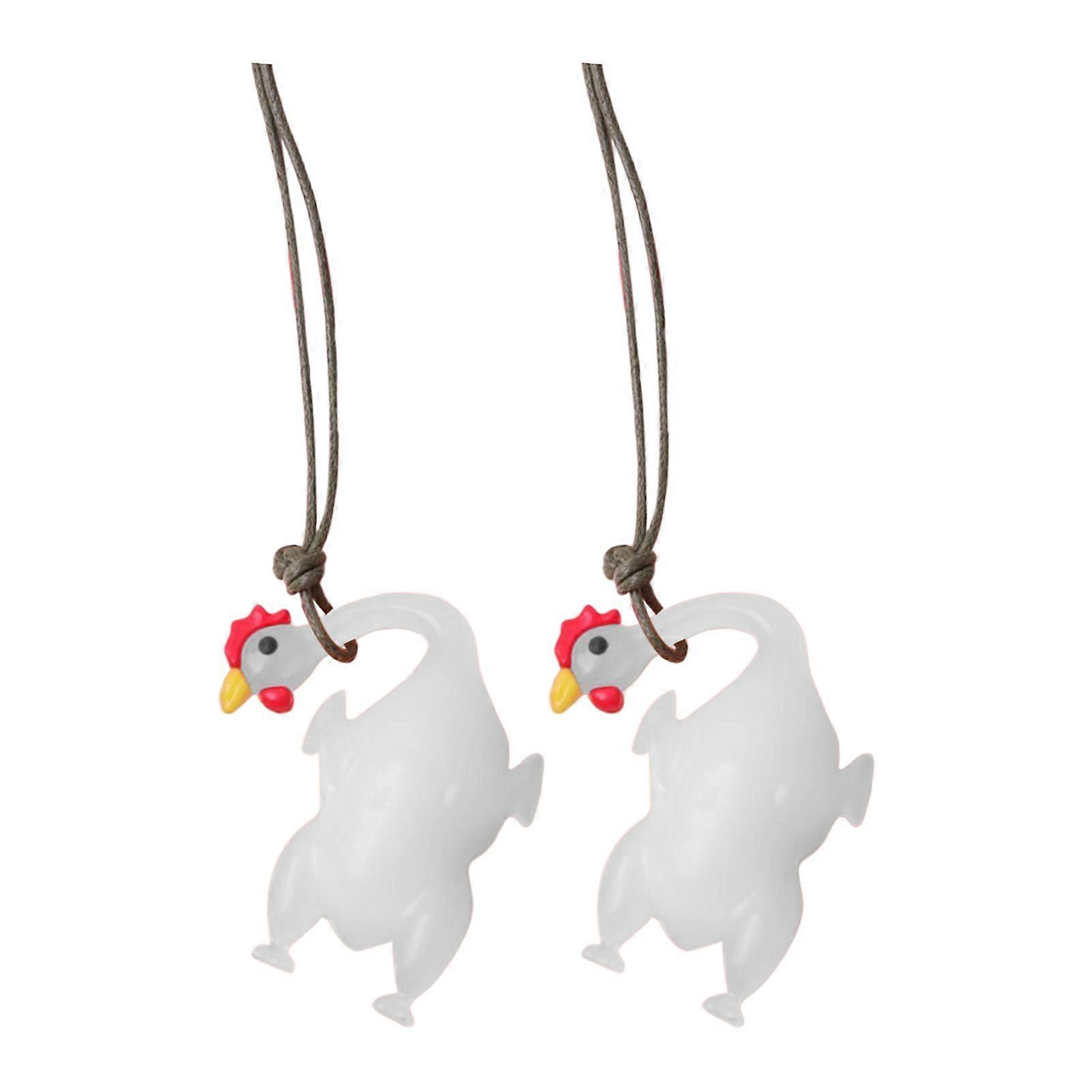 Rearview Mirror Pendant with Lanyard Simple Installation Hanging Ornament Color-Changing Roast Duck Car Pendant