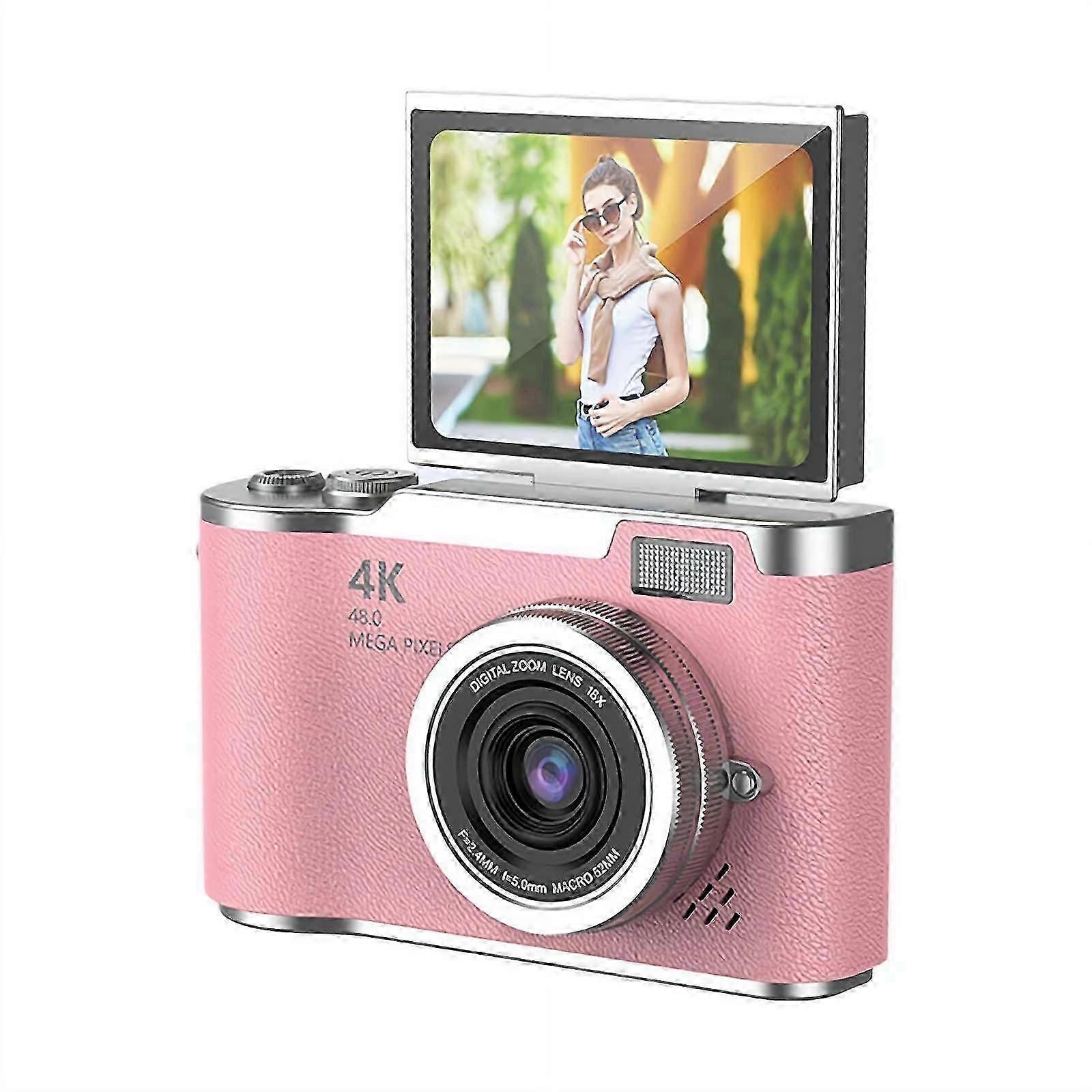 25-26 4K Digital Camera for Photography Auto Focus, Retro Camera with Flip Screen
