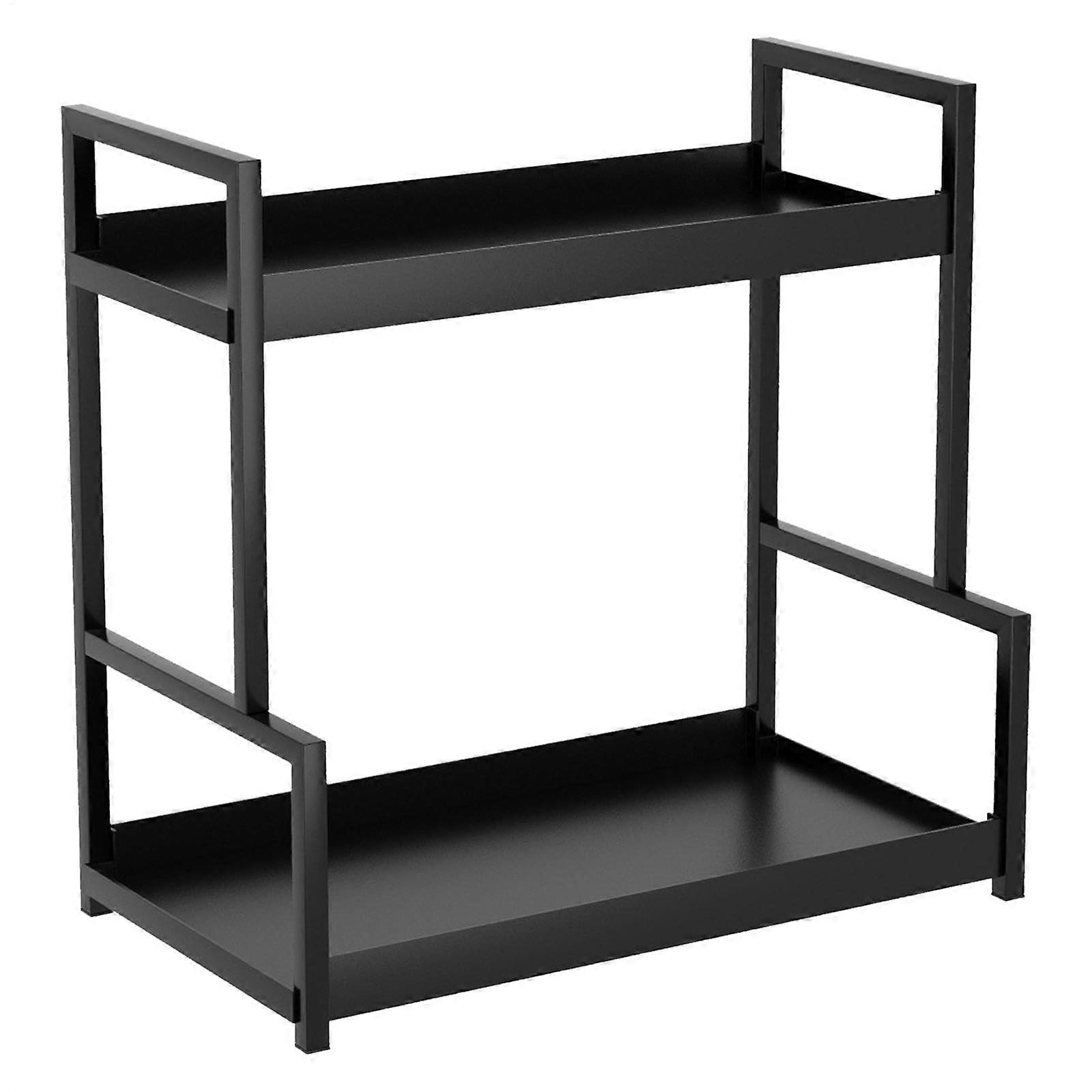 Kitchen Shelves Desktop Shelf Organizer Double Layer Magazine Holder 22X40 Cm 8.66X15.75 In Display Rack For Home