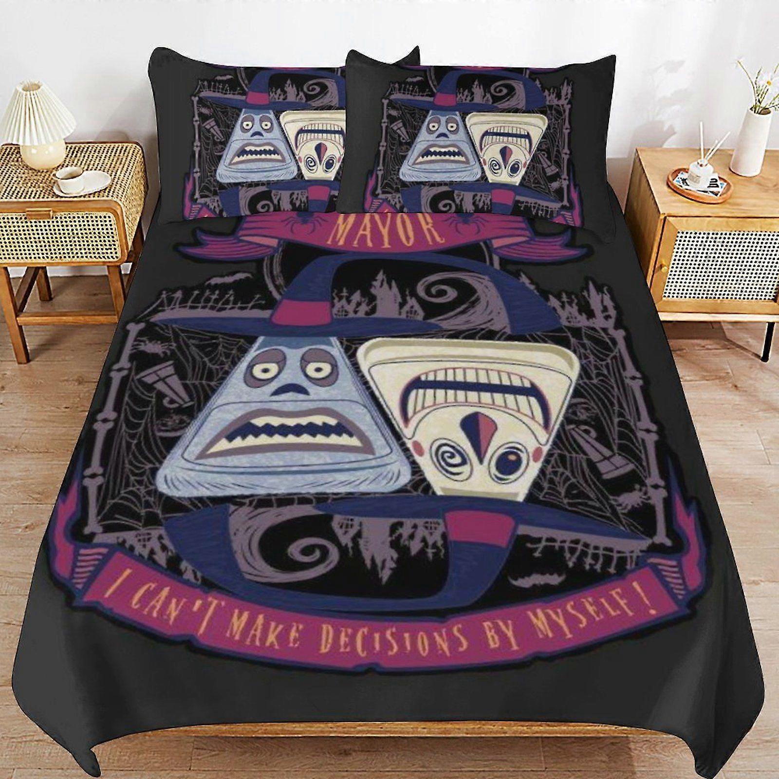 A628 The Nightmare Before Christmas Bedding Solution Soft Texture Smooth Finish Cozy Zipper Duvet Cover Sets for Family Sleep N628