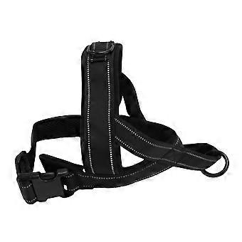 Stop Pulling Dog Harness Comfortable Portable Nylon Adjustable Pet Harness for Walking Training Black L