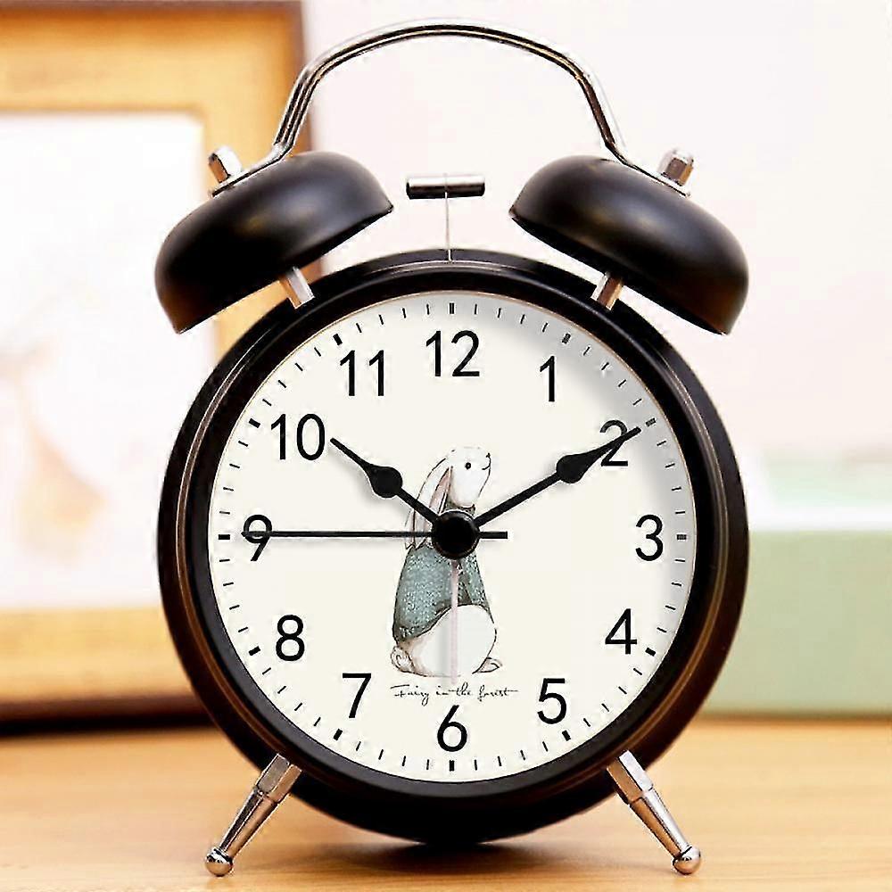 4インチの寝室の目覚まし時計、金属製の目覚まし時計、学生の家の装飾デスクトップ時計O