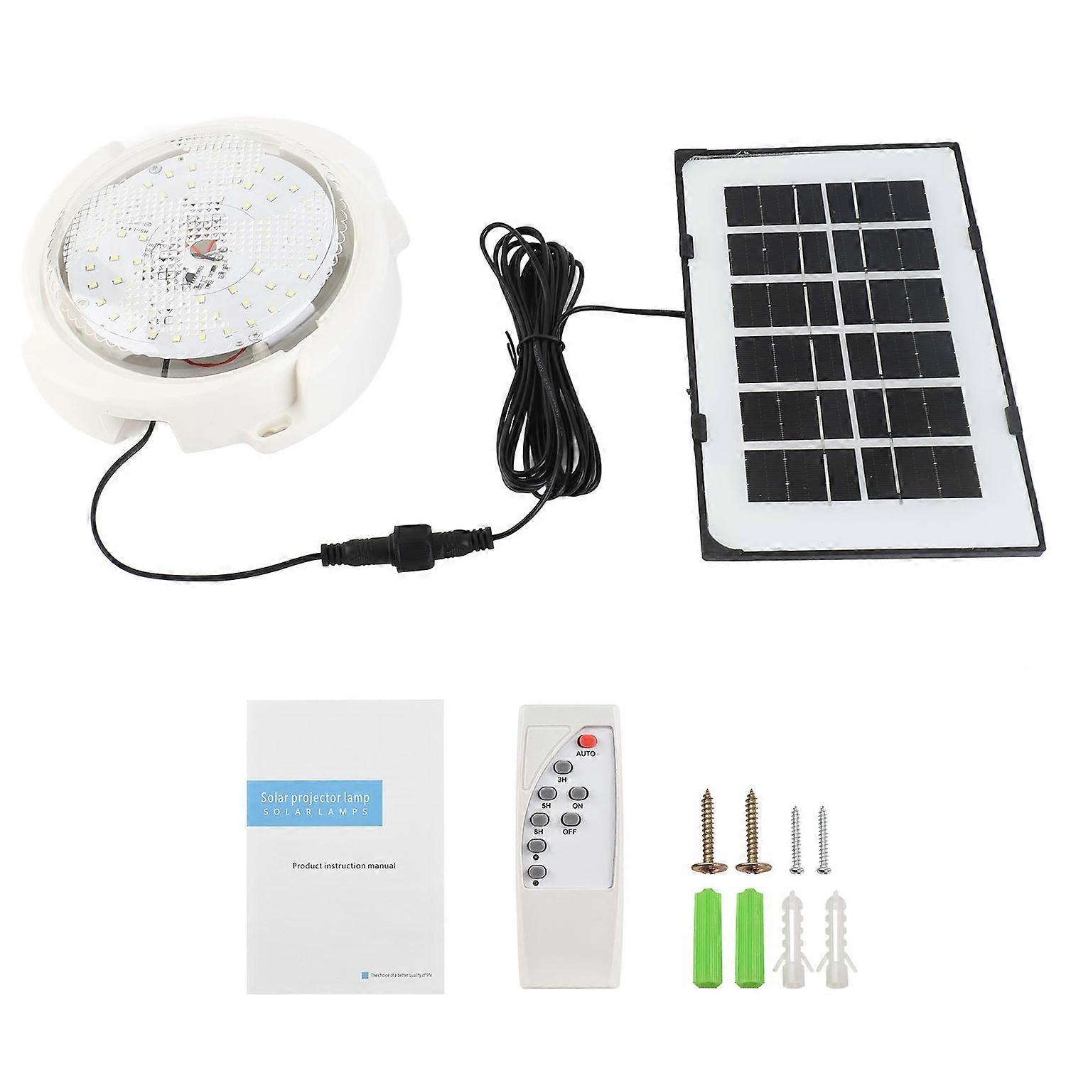 Solar Ceiling Light High Brightness 50LED Timing Solar Shed Lamp with Remote Control for Home Indoor