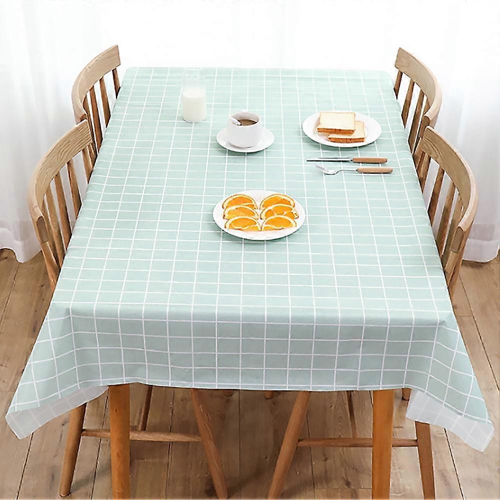 Leaveforme Plaid Pattern Kitchen Table Cover Waterproof Heat Resistant Tablecloth Decor