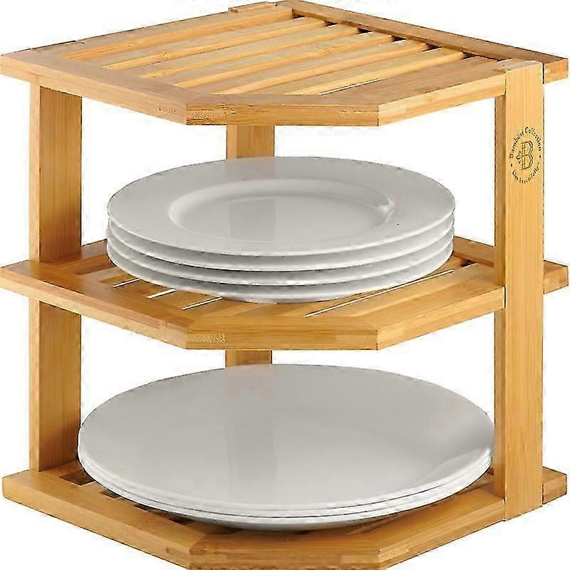 Bamboo Kitchen Corner Shelf - Countertop Organizer