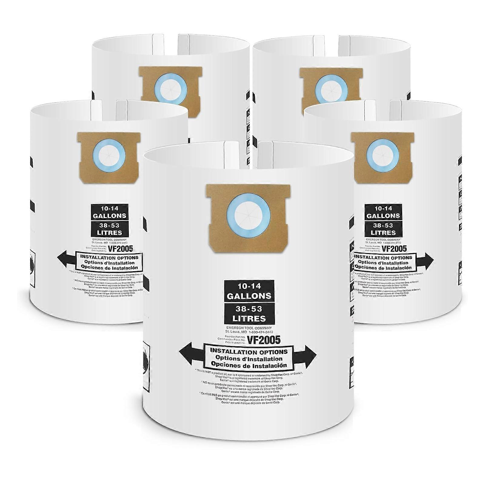 High Efficiency Filtration Vacuum Bags Efficient Particle Capture Disposable Collection Filter Bags for 10-14 Gallon Multicolor