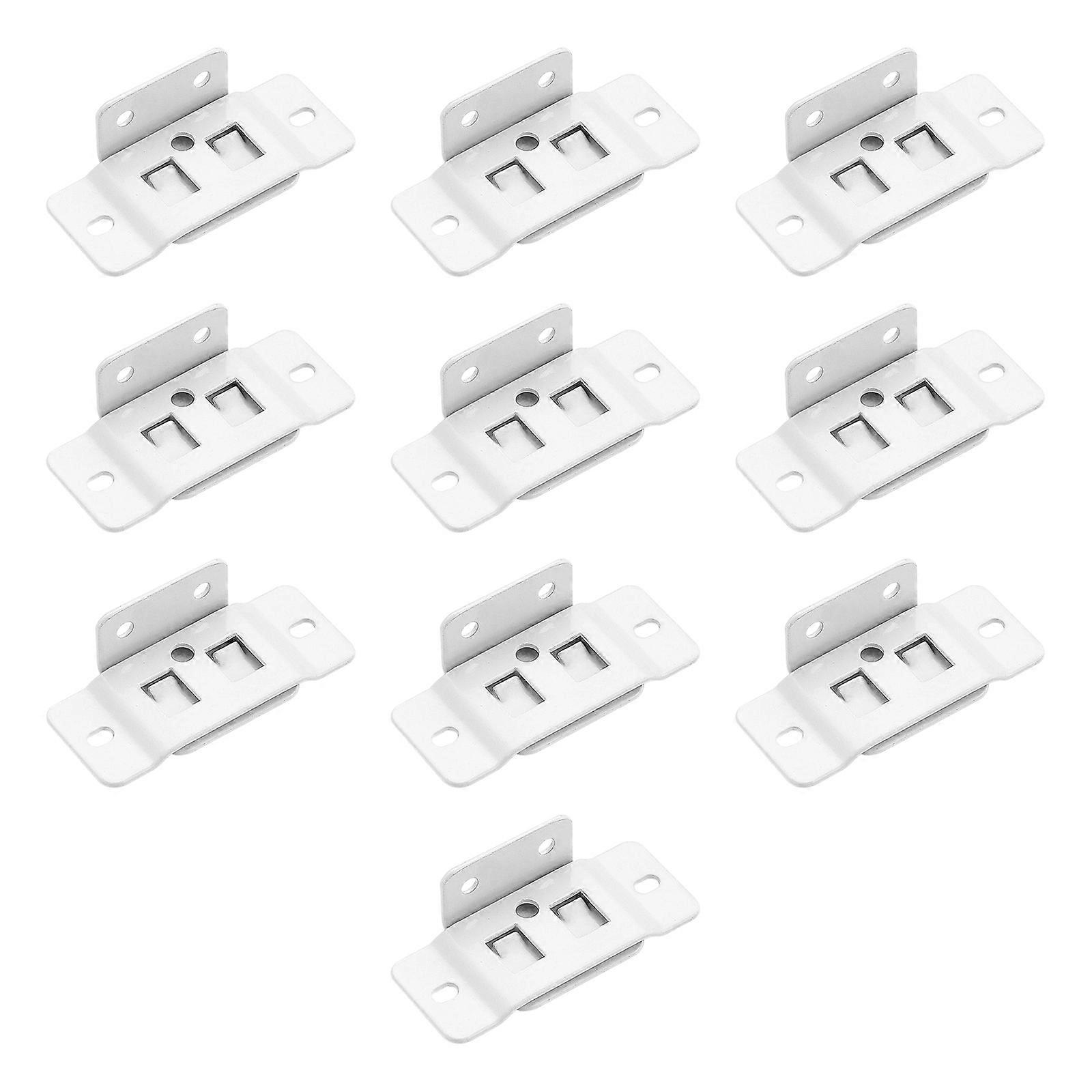 10pcs Right Angles Metal Brackets Strong Rusts Proof Paint Finish Iron L Brackets Simple Installs for Cabinet Assembly  White