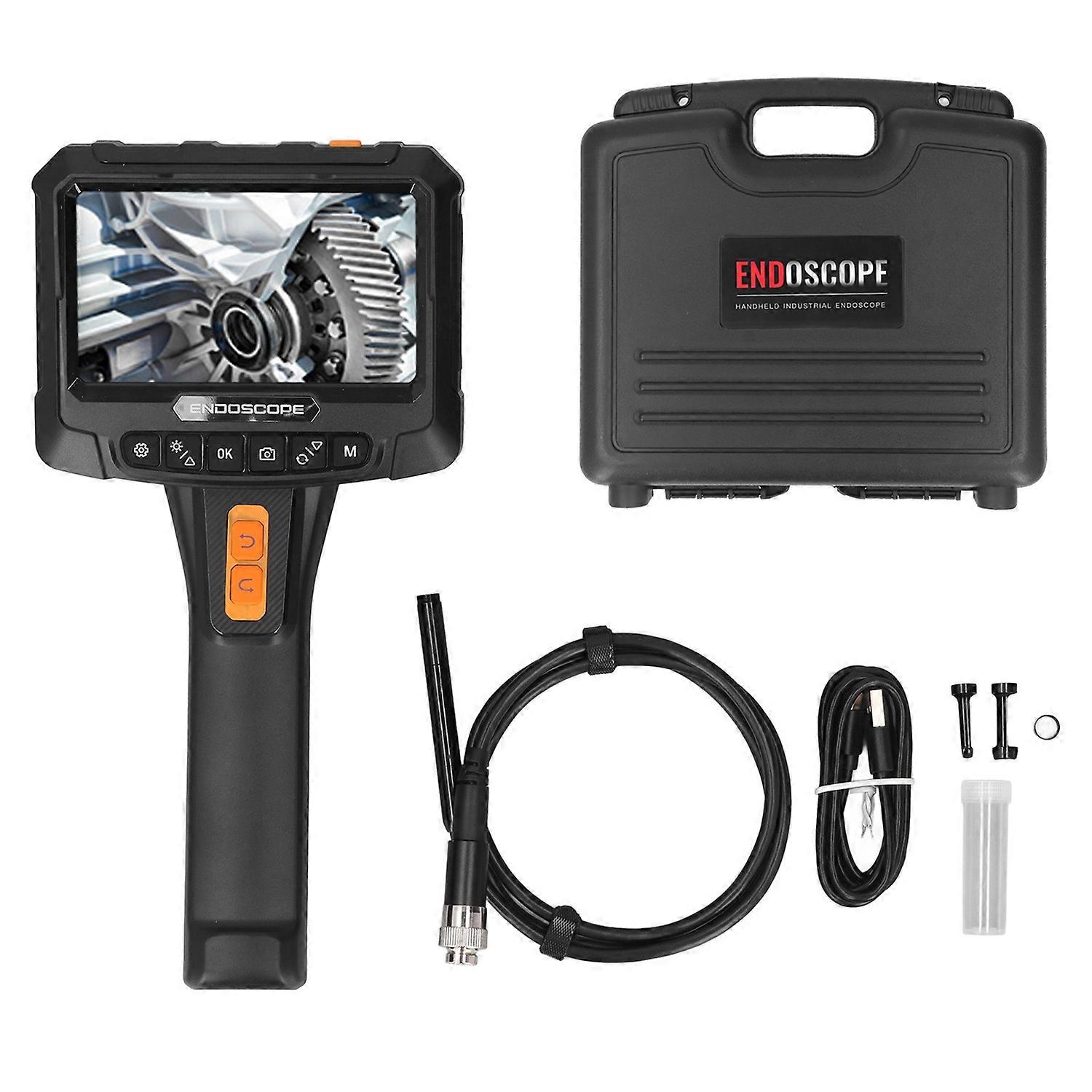 Articulating Borescope 2MP HD Handheld 360 Degree Rotating 2 Lens 5in IPS Screen Industrial Inspecti