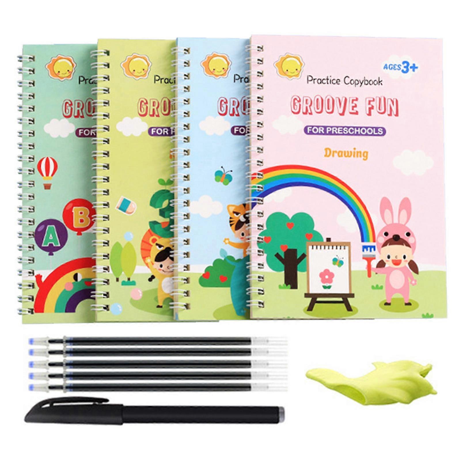 Reusable English Calligraphy Tracing Copybook for Beginner Adults Grooved design guides handwriting, easy learning. Home learning essential