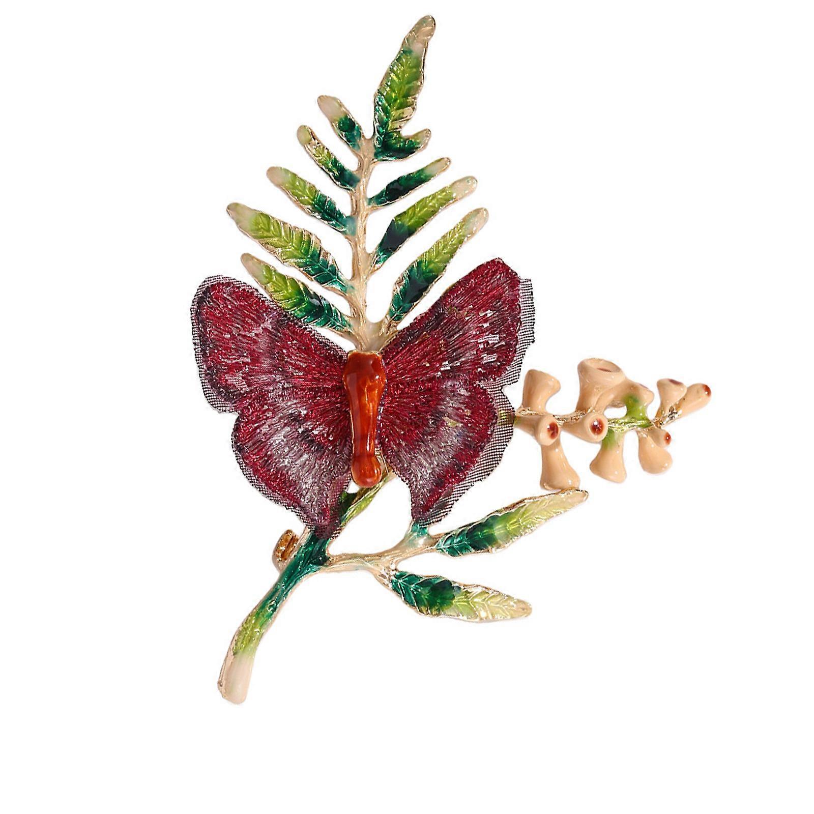 Trendy Butterfly Brooch with Secure Pin Backing Long Time Use Color for Gift and Party Occasions  Red