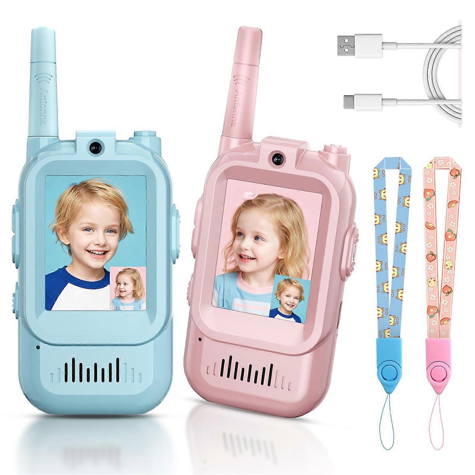 Handheld Rechargeable Video Intercom Kids Walkies Talkies, Rechargeable Video Intercom Kids Walkies Talkie, for Boys Girls Ages 3-12